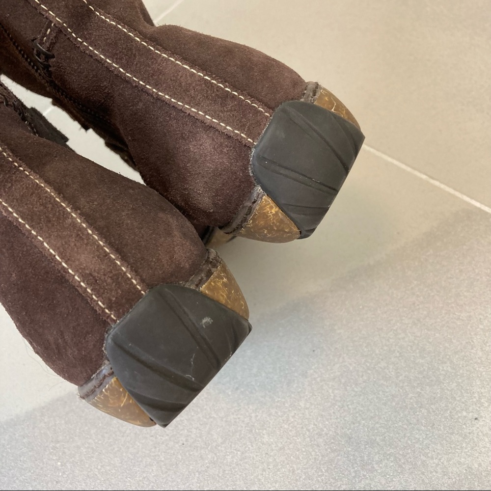 Timberland Women's Dark Brown Suede Lather Sherpa Lined Knee High Boots 6.5 - Picture 15 of 16